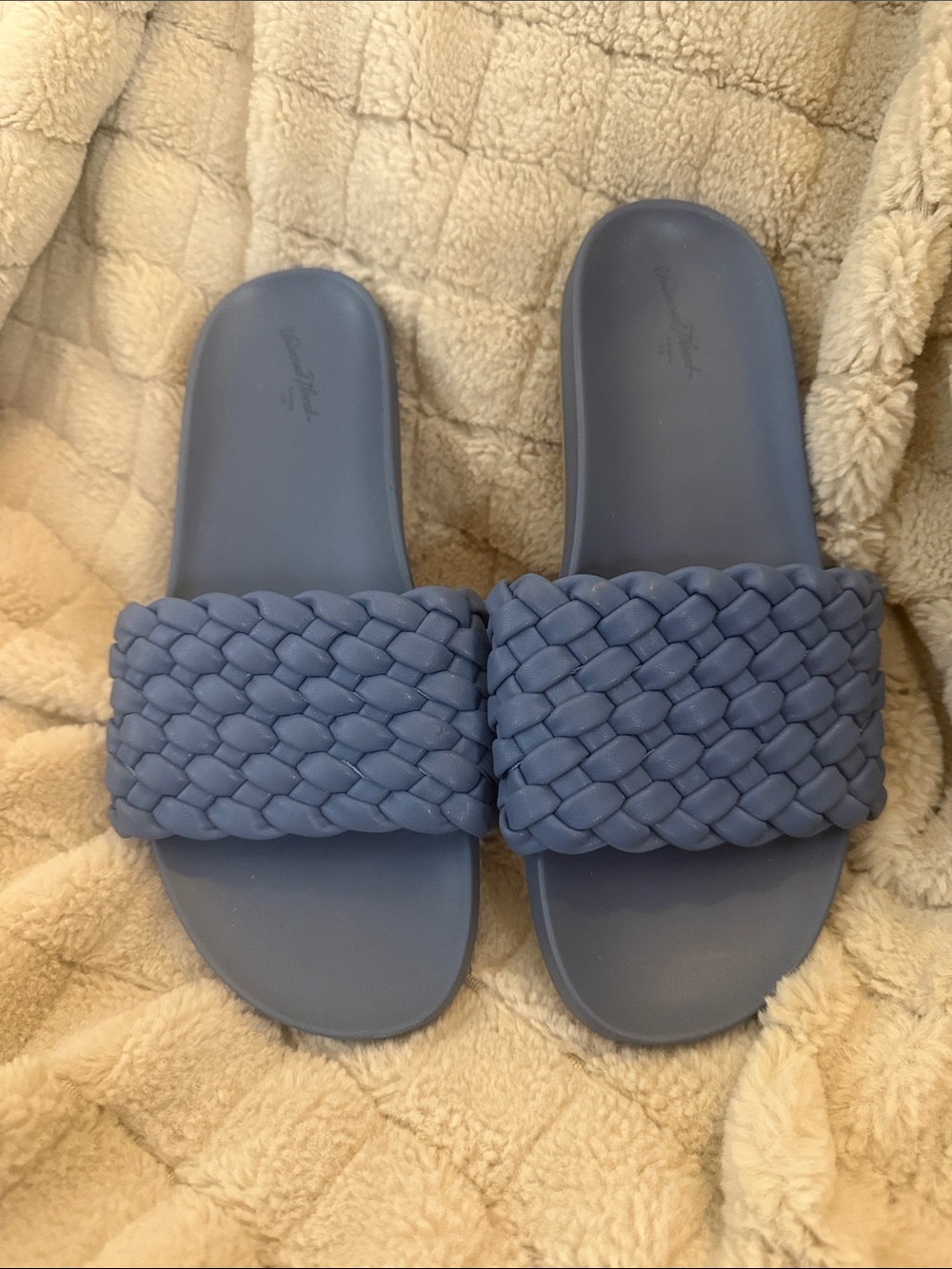 Universal Thread Braided Slide Sandals in Dusty Blue